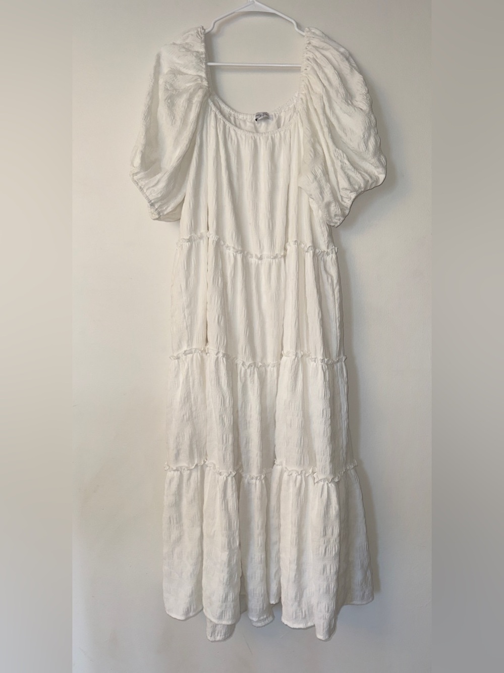 emory park White Tiered Maxi Dress